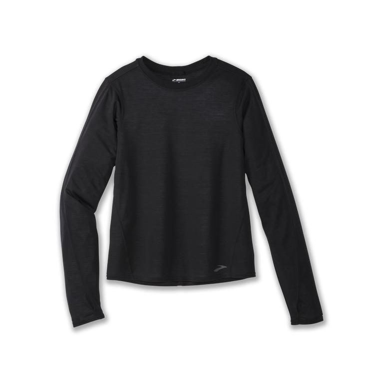 Brooks Distance Long Sleeve Running Shirt - Women's - Black (71932-WSKO)